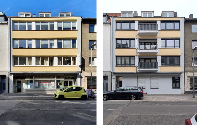 Ein Haus vor und nach der Renovierung